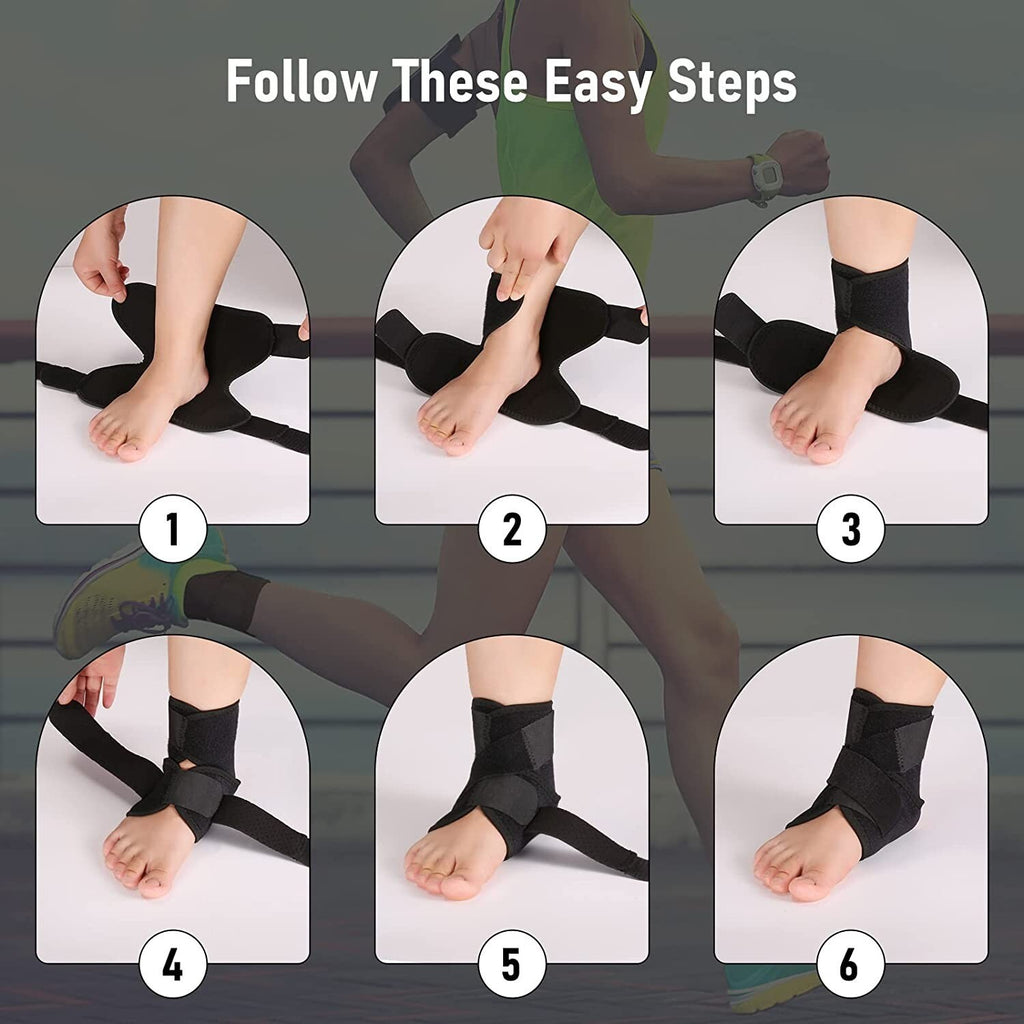 Ankle Support Strap Compression Wrap Bandage Brace Sprain foot Pain Relief UK
