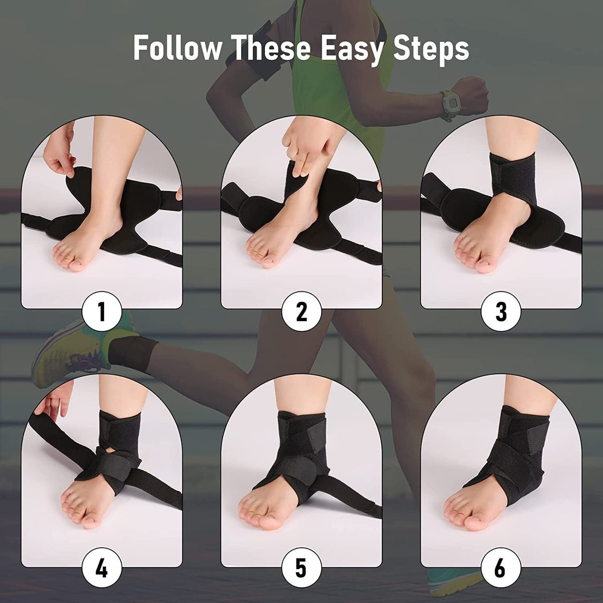 Ankle Support Strap Compression Wrap Bandage Brace Sprain foot Pain Relief UK