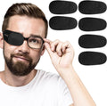 6x Soft Reusable Eye Patches for Glasses | Left & Right Eye Cover | Black Non-Wo