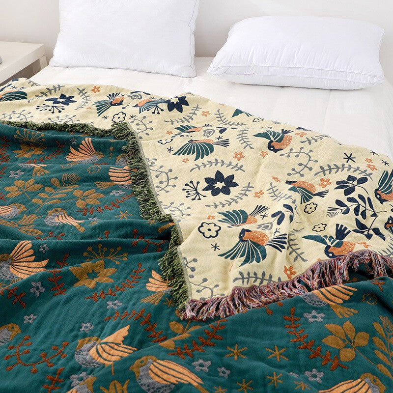 Blanket Nordic Boho Home Decor Green Bohemia Cotton Sofa Chair Cover Throw