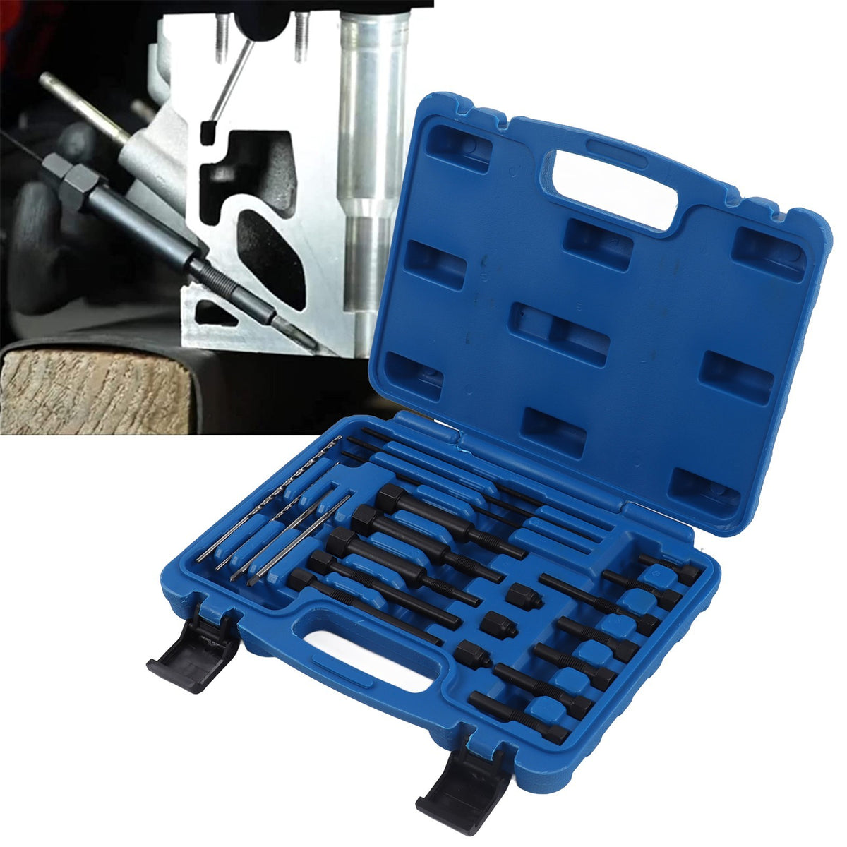 22Pcs Glow Plug Remover Extraction Tool Set with Storage Box for Engine Repair