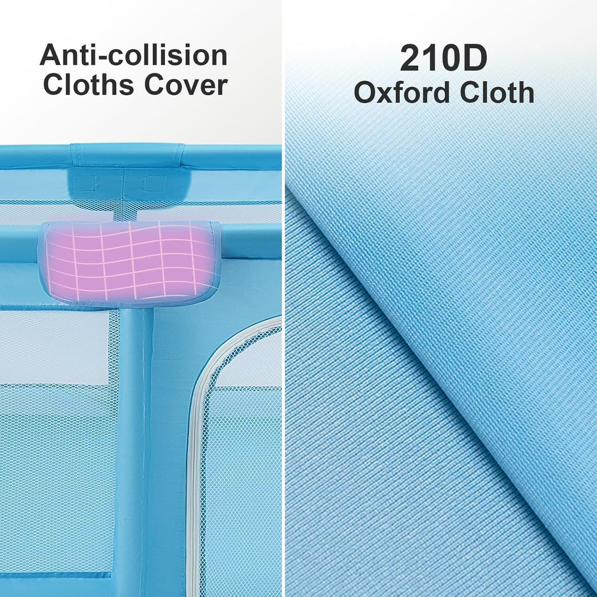 Baby Playpen for Toddlers with Soft Fabric Bumpers Large Safety Play Yard