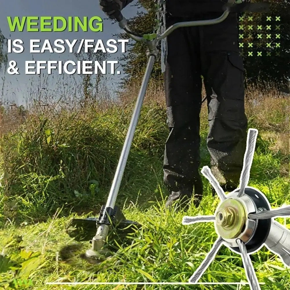 6" Grass Strimmer Head Trimmer Brush Steel Wire Wheel Garden Weed trimmer UK