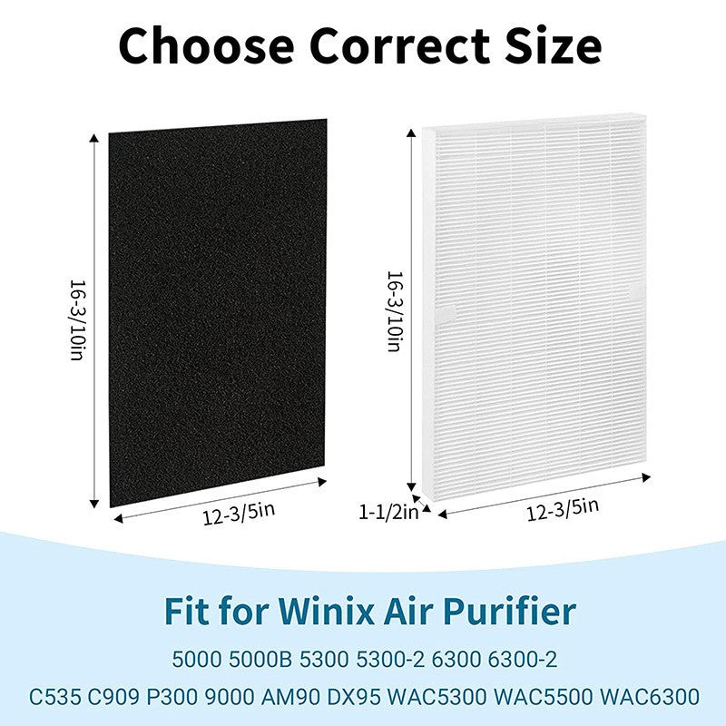 4Pack HEPA Filters Replacement For Winix 115115 5300 5500 6300 Air Purifier
