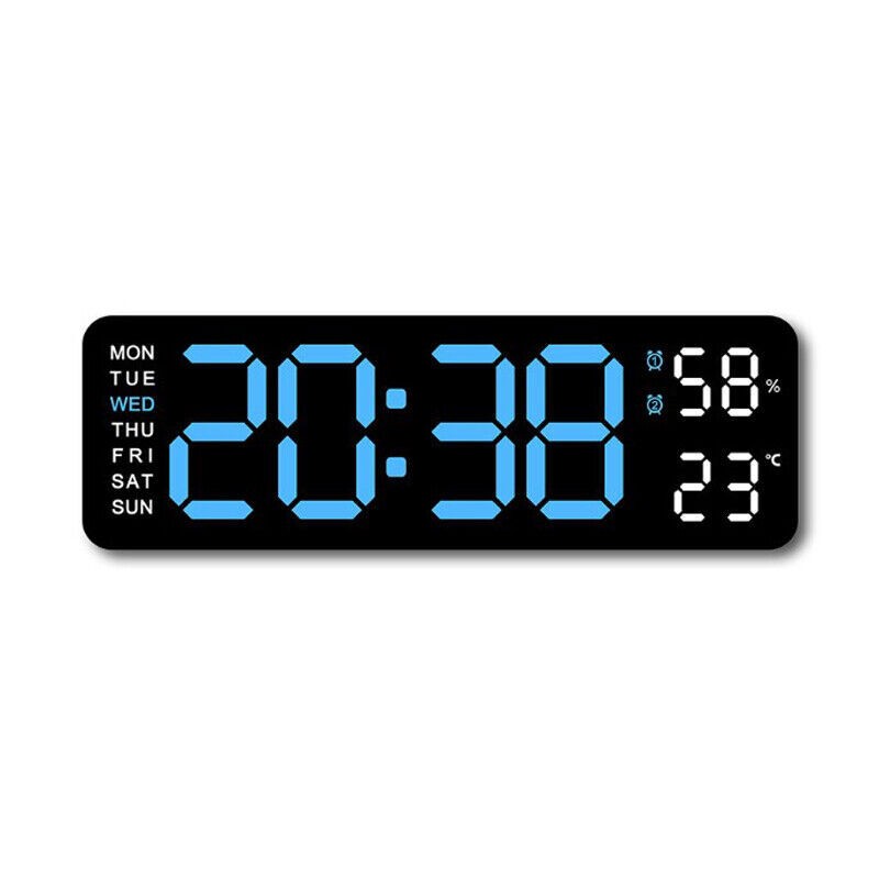 Digital LED Desk Alarm Clock Large LED Display Wall Clock Temperature Humidity K