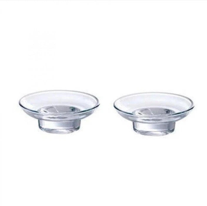 PACK OF 2 / Standard Replacement Glass Soap Dish High Quality New - Transparent