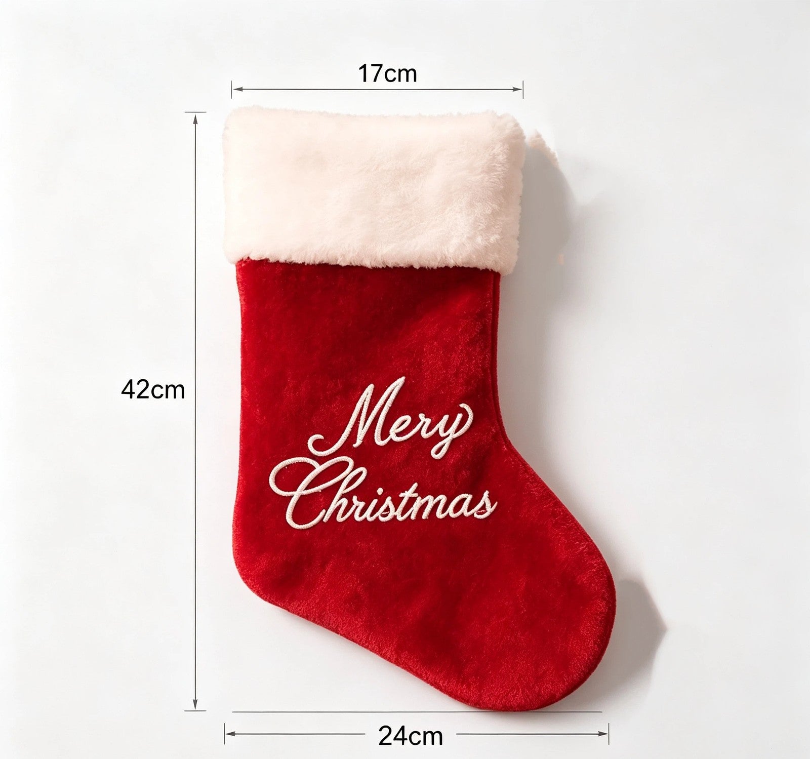 2pcs Red Velvet Merry Christmas Santa Stocking Sack Sock Gifts Bags