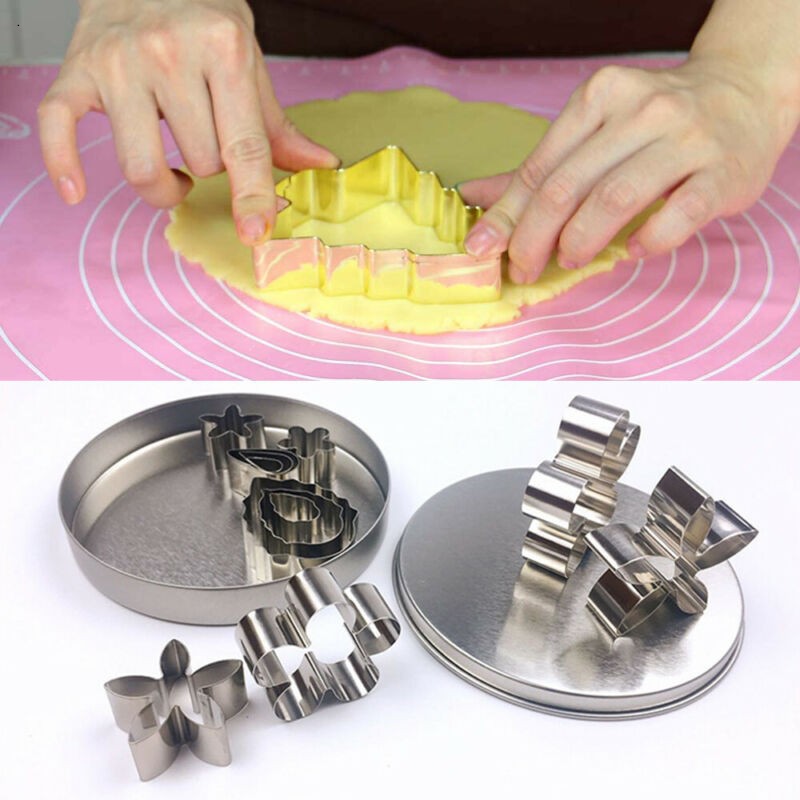 12Pcs Round Biscuit Cookie Cutters Cake Mould Sugarpaste Decorating Pastry LT