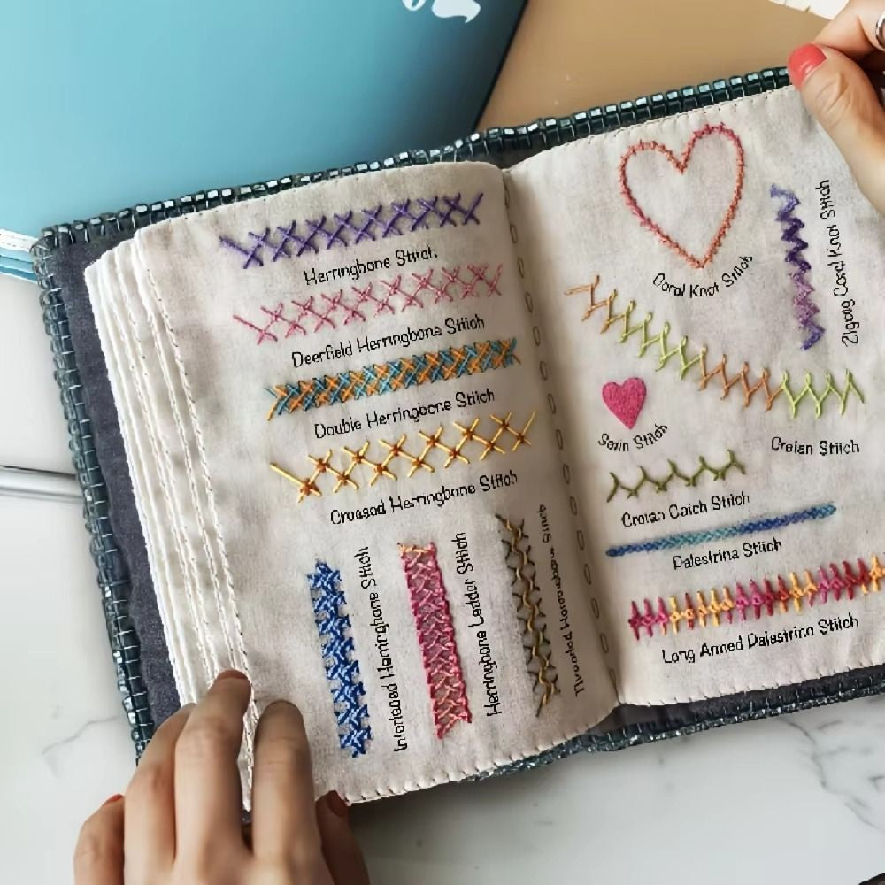 Embroidery Stitch Book Kit,106 Patterns With Tools&Tutorials, 86pcs Beginner Kit