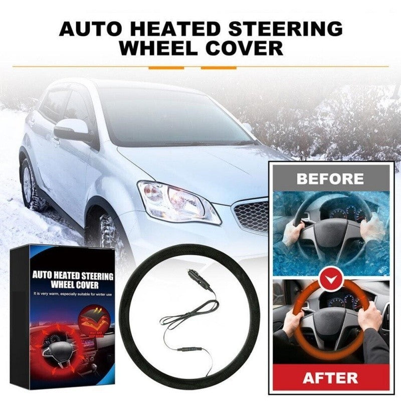 Universal Car Heated Steering Wheel Cover Hand Warming Protector Warmer