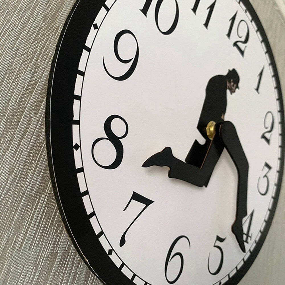 Round Wall Clock Funny Bedroom Kitchen Clocks Quartz Sweep Movement Office Home