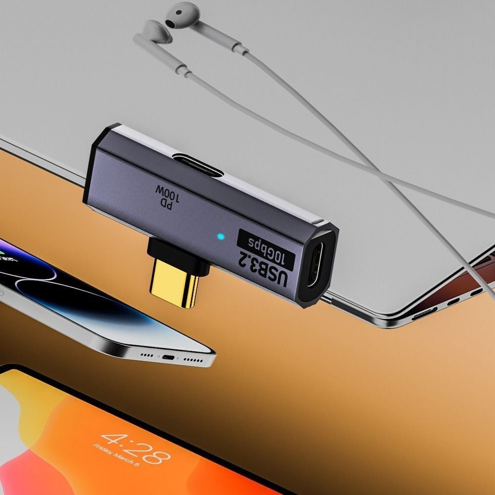 20V 5A 2 in 1 OTG Splitter PD 100W USB-C to USB 3.2 Adapter