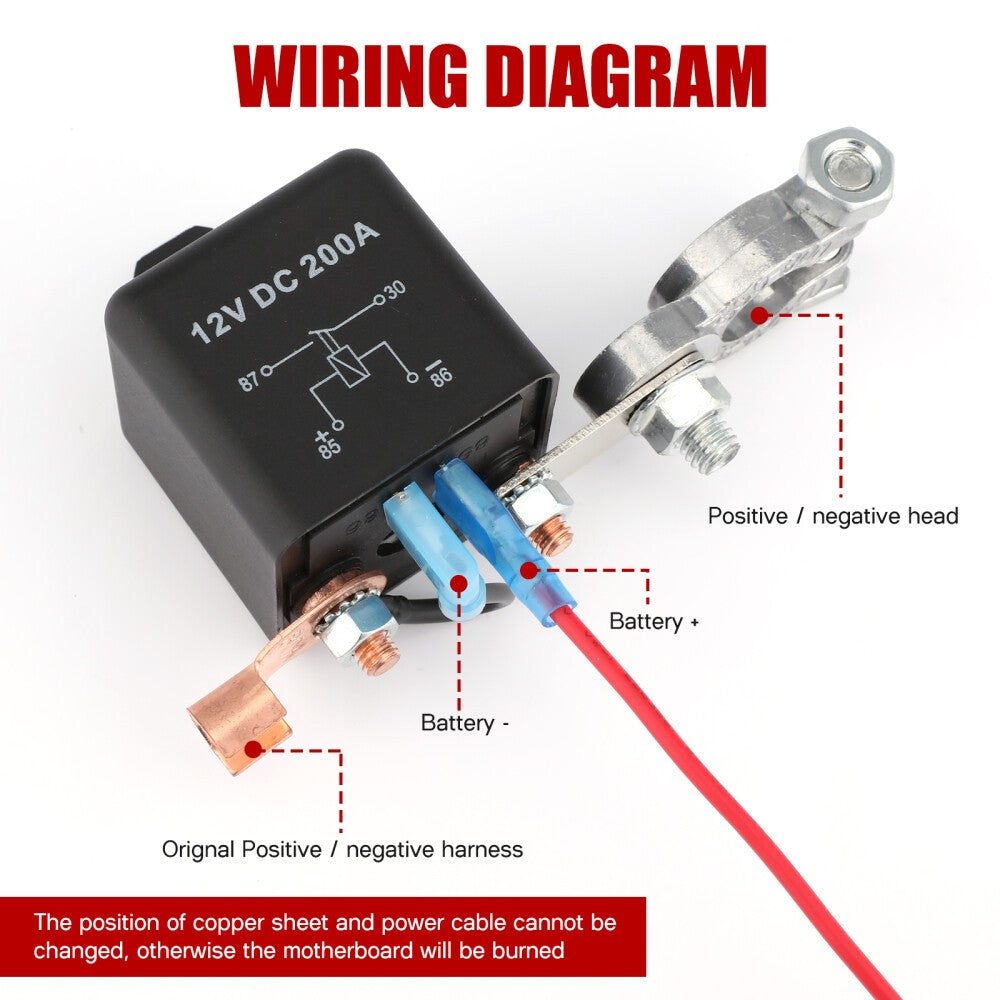 2X Wireless Remote Car Battery Disconnect Relay Master Kill Cut-off Switch