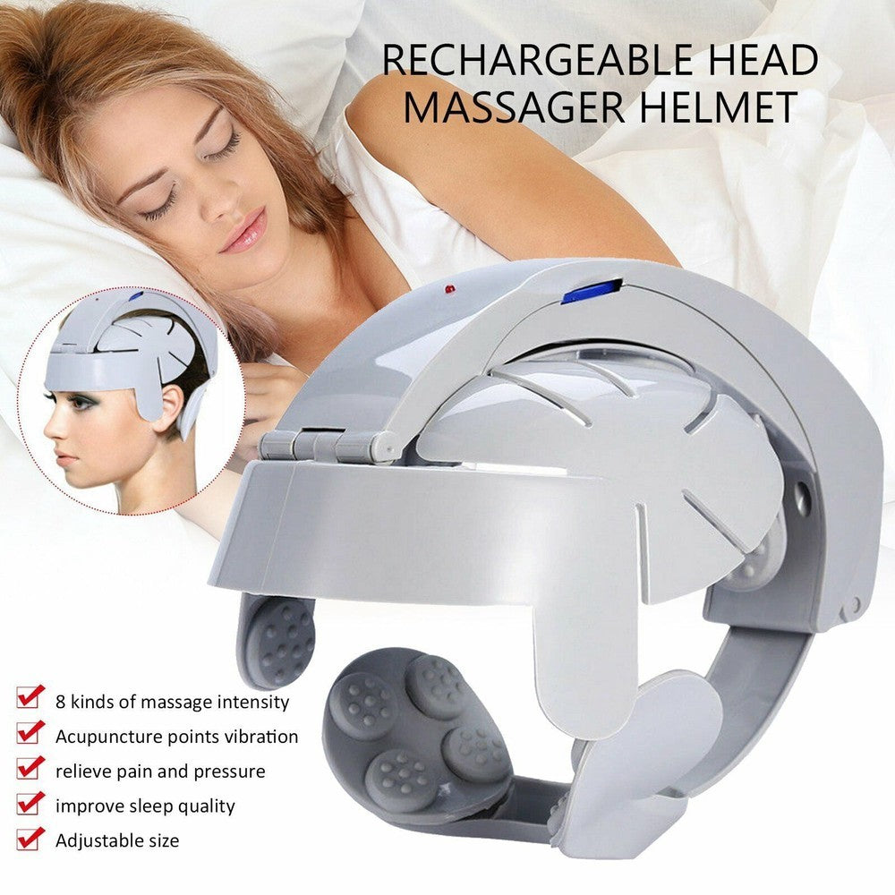 Electric Head Helmet Massager Deep Relax Stress Relief Massage Bett