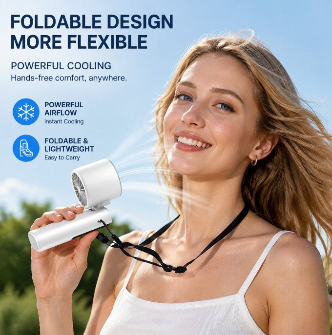 4000mAh Mini Cooler Fan Mini HandHeld Fan Foldable Fans Cooling USB Rechargeable