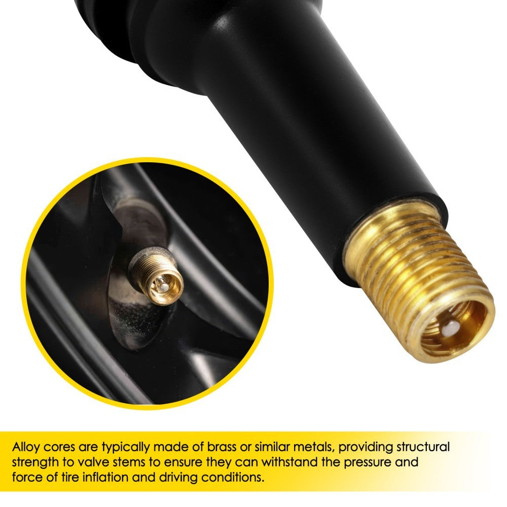 100 Pcs TR414 New Tubeless Rubber Car Tyre Wheel Valves Universal Black UK