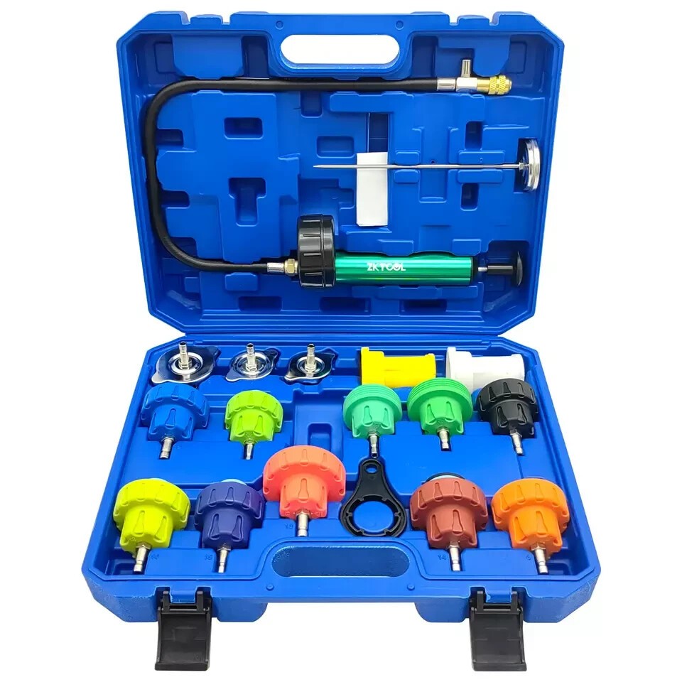 18pcs Radiator Cooling System Pressure Tester Coolant Purge Refill Vacuum Kit
