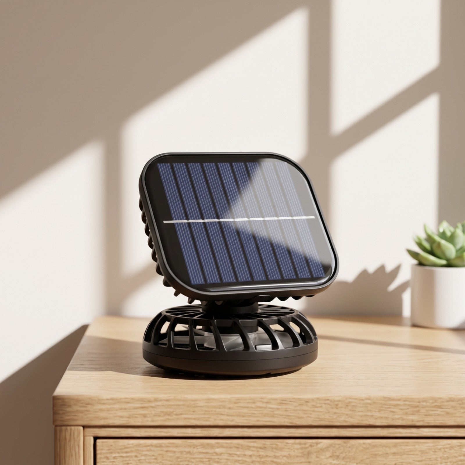 Portable Fan with Solar Panel Outdoor Solar Powered Fan Cordless for Camping