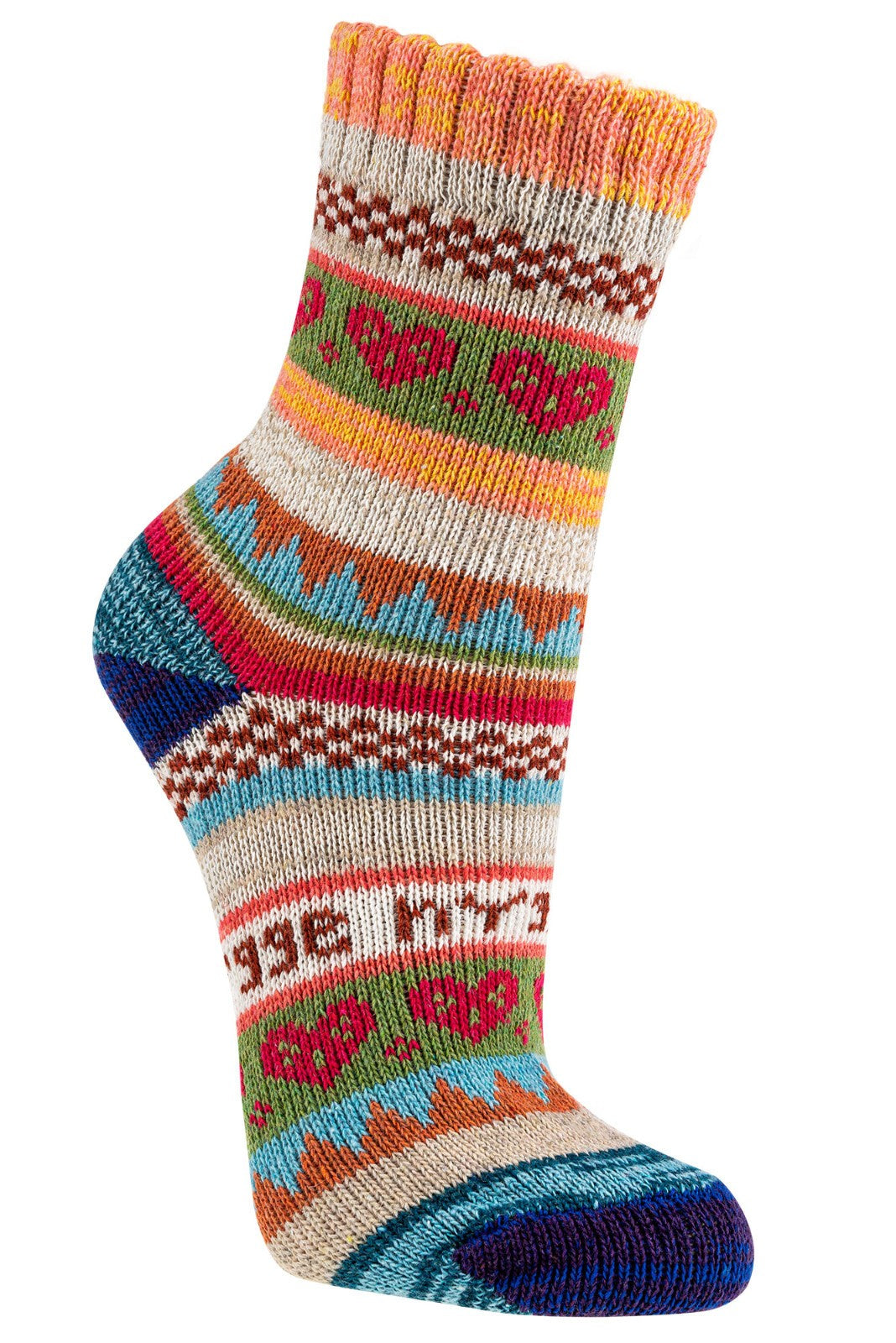 5/10 pairs of colorful Norwegian socks with nice hygge pattern with 90% cotton