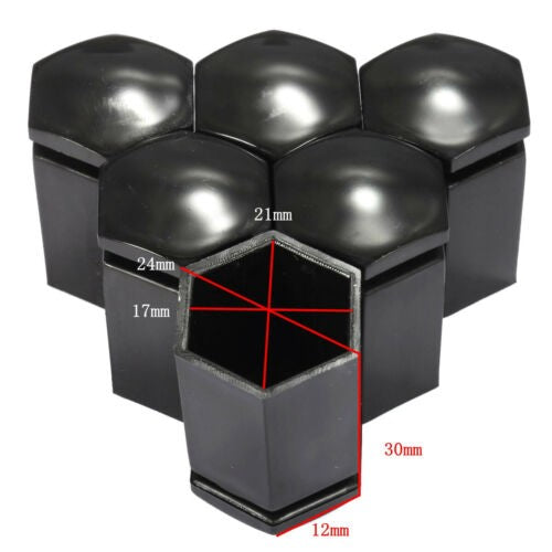 20X 17mm Black Wheel Nut Covers Deep Bolt Cap fit for VAUXHALL ASTRA CORSA COMBO