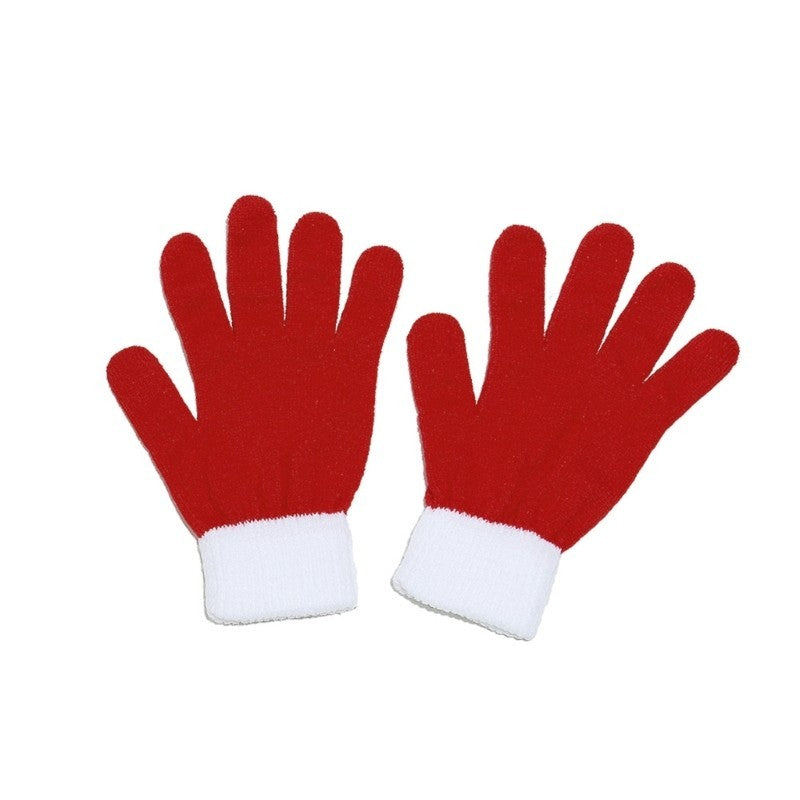 Knitted Gloves Head Wrap Scarf Soft Thicken Neck Warmer for Christmas Wear