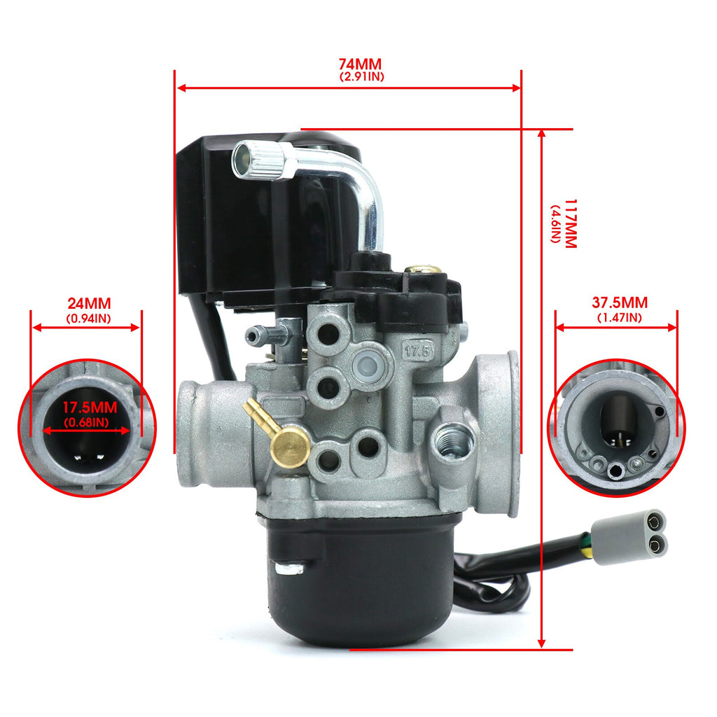 DELLORTO PHVA 17.5ED Carburetor 17.5mm 2 Stroke Carb for PIAGGIO VESPA 50cc
