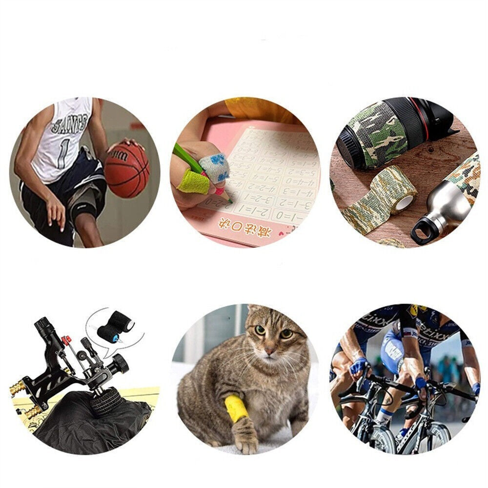 Pets Vet Wrap Self-Adhesive Elastic Cohesive Dog Bandage Injury Wrap Tape Wrist