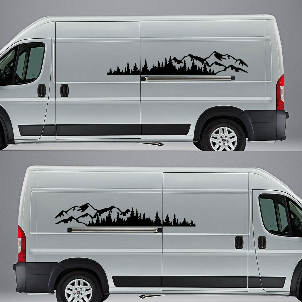 Tree Mountain Forest Vinyl Decal Stickers For Car SUV Truck Side Body 190x32cm
