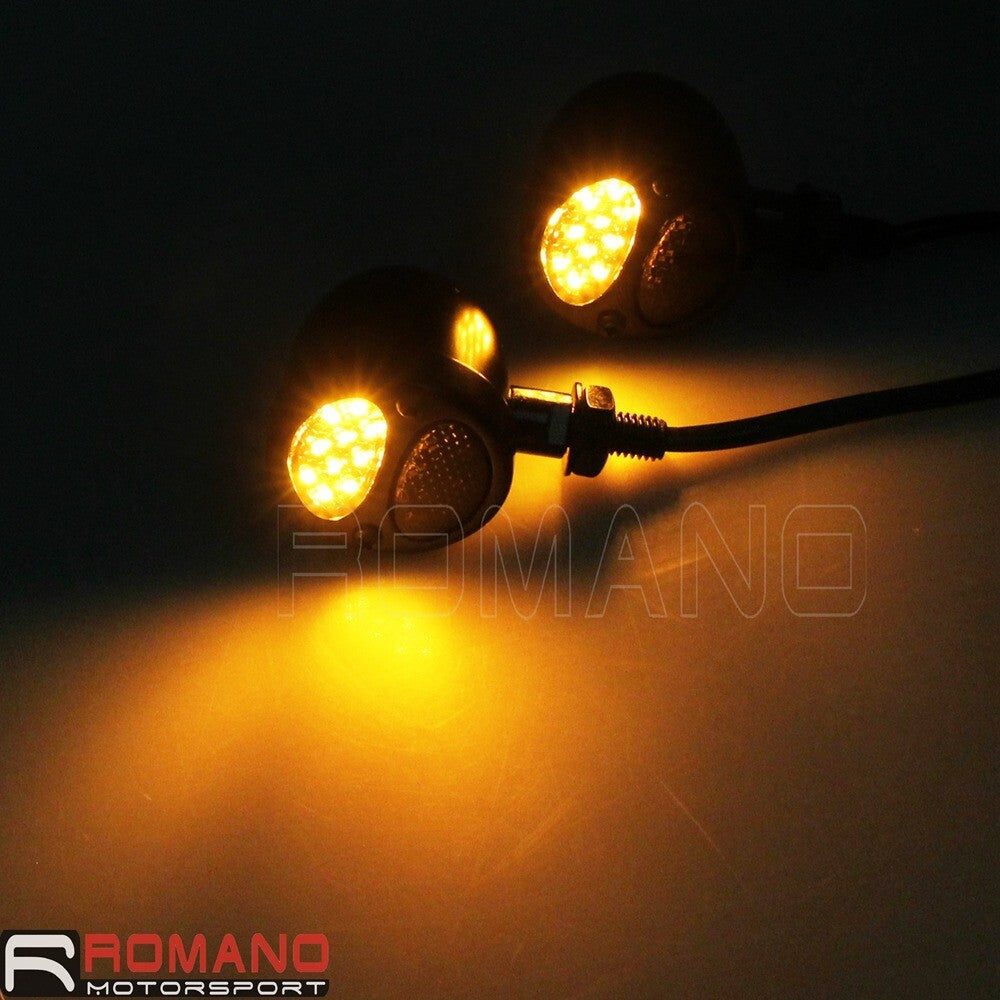 Motorcycle 3 In 1 LED Turn Signals w/ Brake Light Blinkers For Harley Cafe Racer