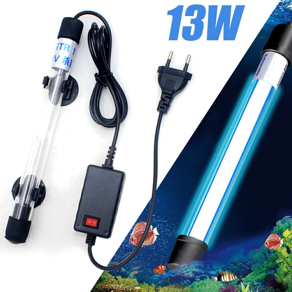 Aquarium Fish Tank Pond UV Steriliser Light Water Clean Lamp Submersible13W