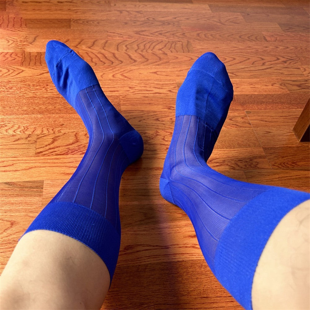 Men's Ultra Thin Sheer Socks 80% Polyamide 20% Spandex for Formal Dress Wear