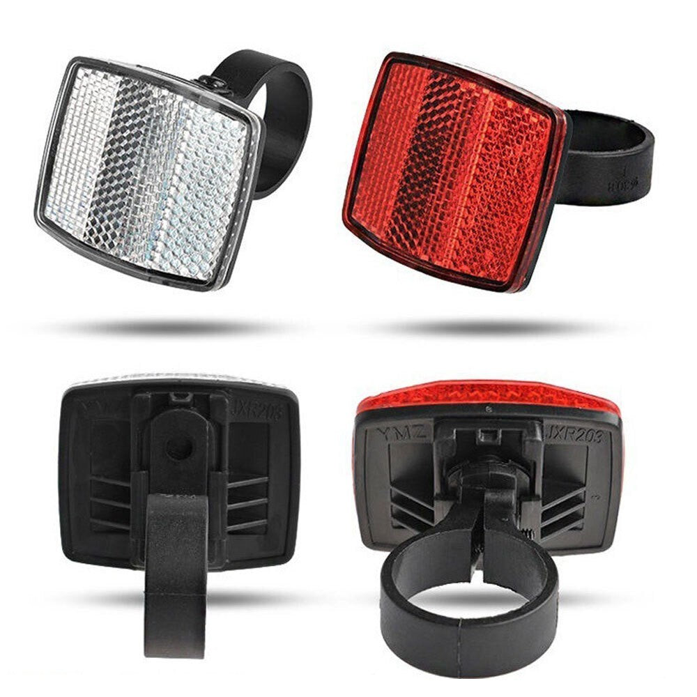 Bicycle Reflector Set Red Rear White Front Frame Handlebars Bikes & Cycles