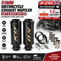 51mm Motorcycle Exhaust Pipe Left&Right Muffler Stainless Steel End Can Slip-On
