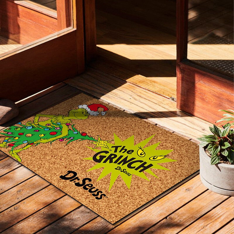 Grinch Christmas Festival Decoration Front Door Mat Carpet Xmas Indoor Outdoor