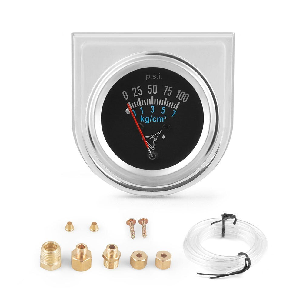 2''52mm Universal 12v Mechanical 0-7 kg/cm²,0-100 PSI Oil Pressure Gauge Kit