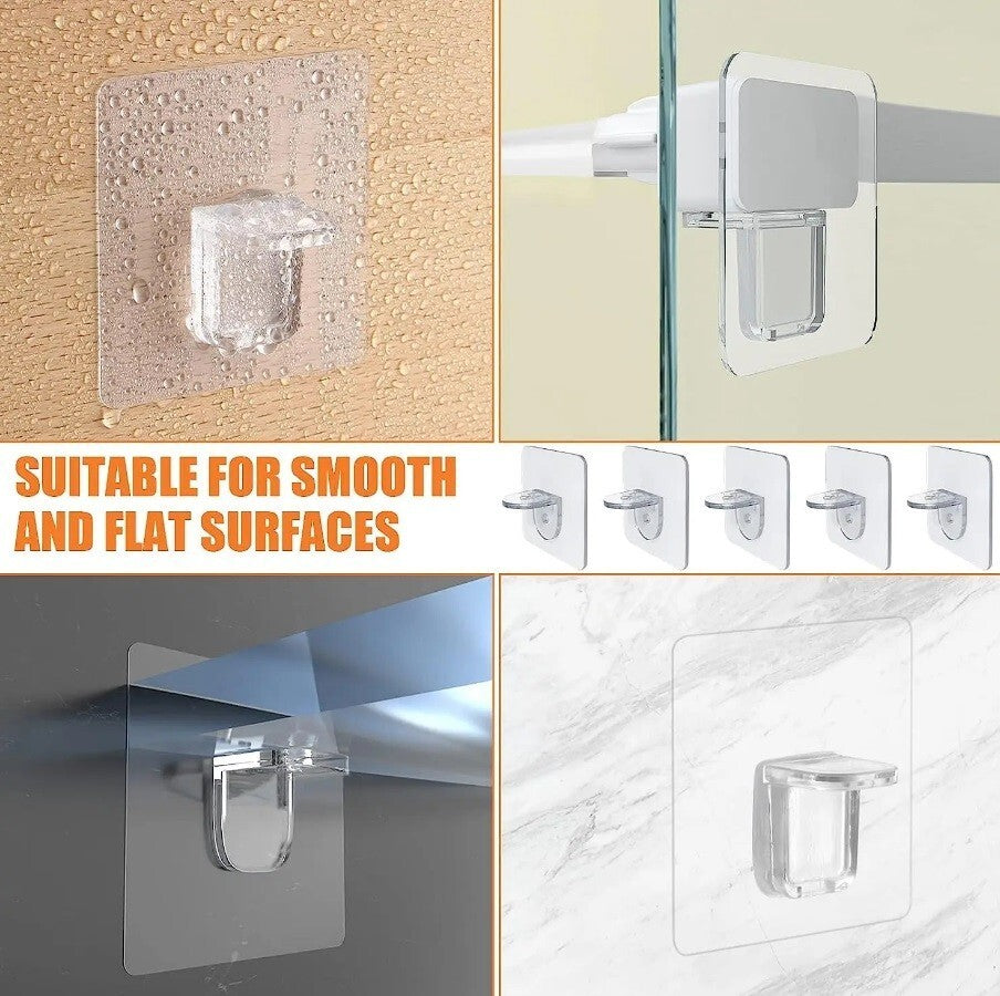 Shelf Bracket Support 10x Plastic Self Adhesive Wardrobe Cabinet Shelves Holders
