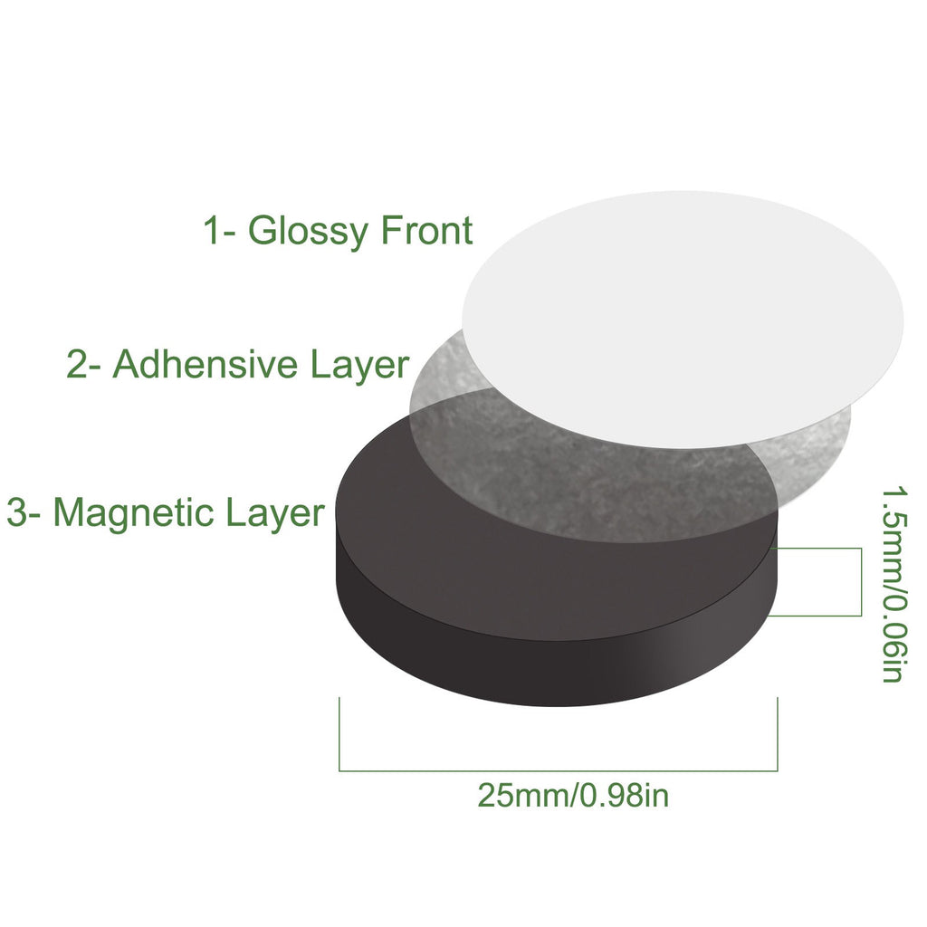 Evemodel 100pcs 25mm Round Magnetic Self-Adhesive Bases for Wargames Miniatures