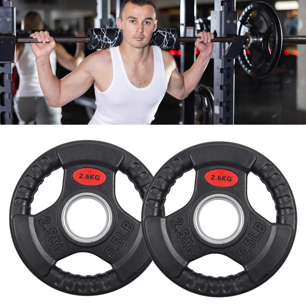 Weight Plates Set Pair Cast-Iron 2" Hole Disc Dumbbell Olympic Barbell Weights