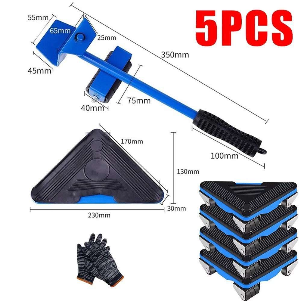 Heavy Duty Furniture Shifter Lifter Wheels Moving Slider Mover Removal Set Tool