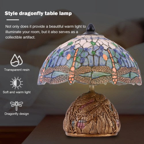 Tiffany Style Table Lamp Handcrafted Art Stained Glass Bedside Lamps Desk Light