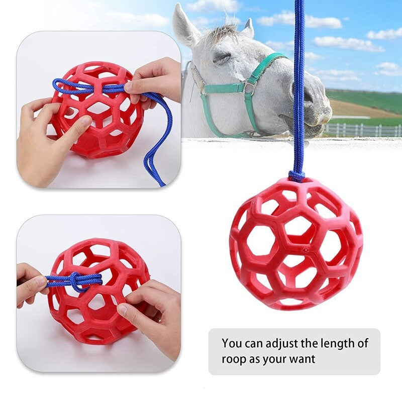 2PCS Horse Treat Ball Hay Feeder Toy Hanging Feeding Toy For Horse Stable NEW