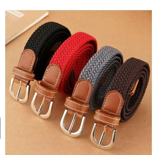 Unisex Woven Elastic Stretch Belt Braided Adjustable Casual Jeans Waist Belt UK