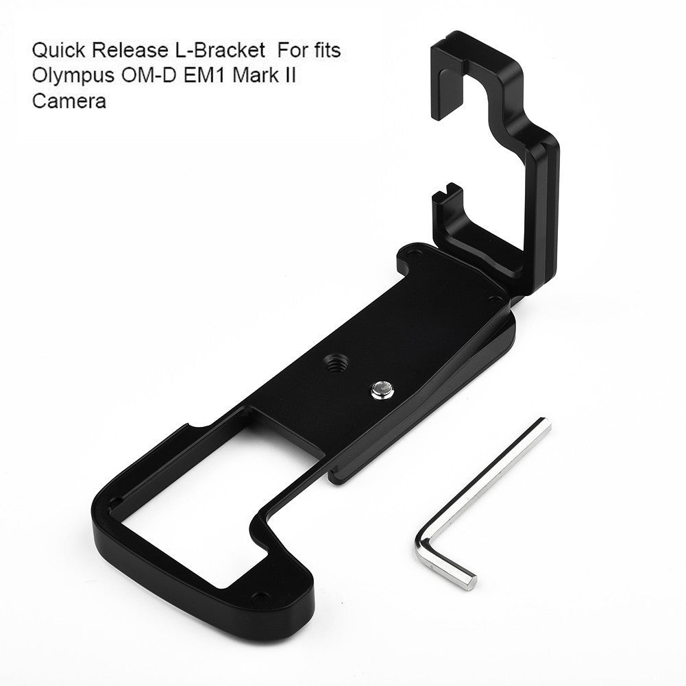 Quick Release L-Bracket Mount Camera Grip For Olympus OM-D (E-M1 Mark II) Black