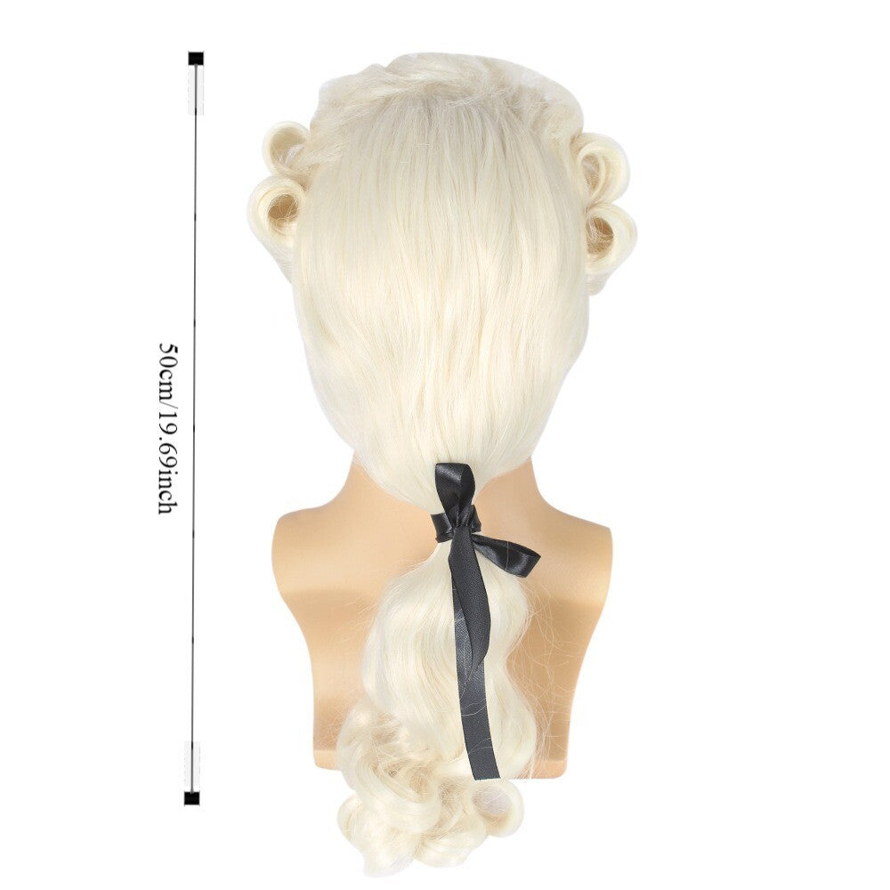 Lawyer Judge Baroque Cosplay Curly Wig Grey White Black Men Synthetic Wigs