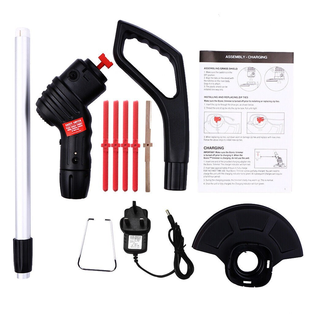 Electric Cordless Grass Trimmer Garden Weed Strimmer Cutter Rechargeable Tool