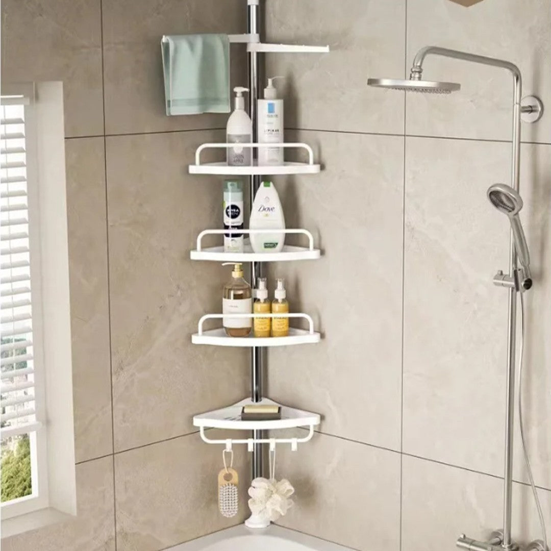 4 Tier Telescopic Bathroom Wall Corner Shelf Rack Shower Caddy Storage Organizer
