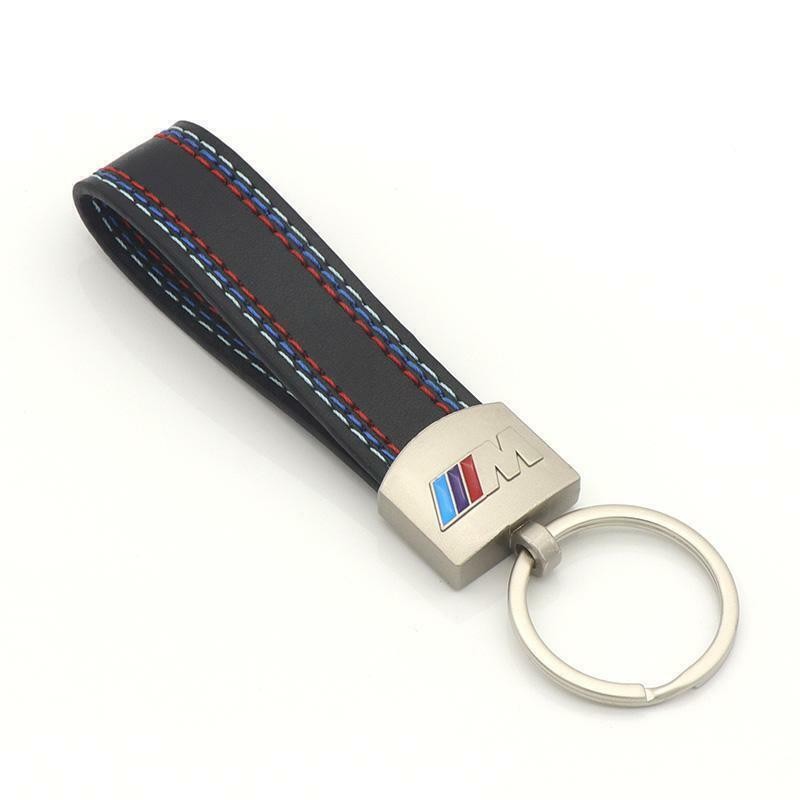 For BMW M Logo Metal + Leather Key Ring Keychain For M3 M4 M5 M135i 1M Sport
