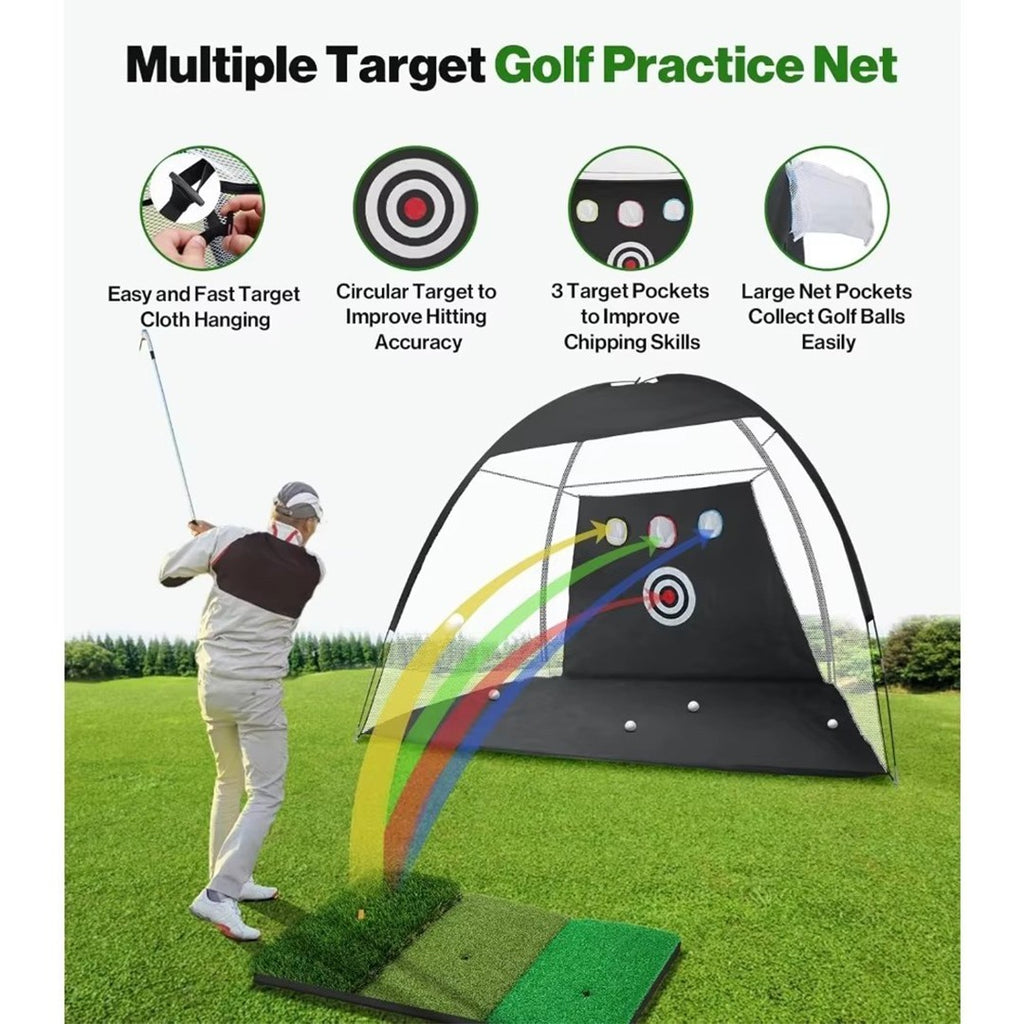 10x7ft Golf Practice Net Hitting Aid Training Driving Chipping Indoor Outdoor UK
