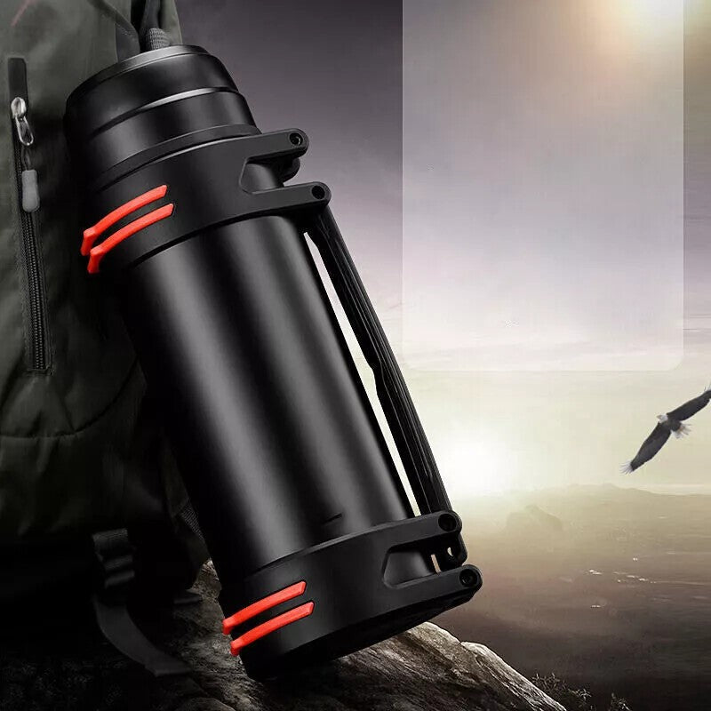 2L Thermos Flask Stainless Unbreakable Vacuum Handle Drinks Bottle Leak-Proof UK