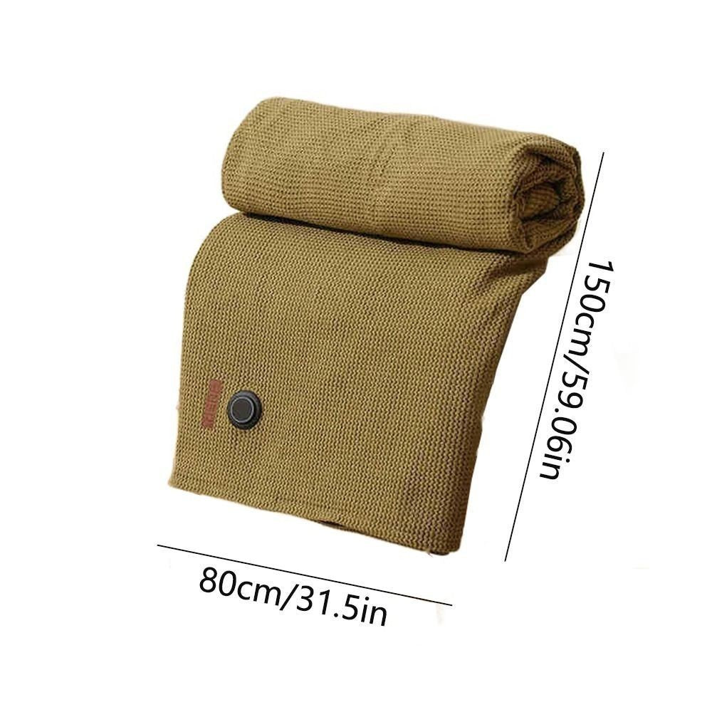 USB Heated Shawl Blanket Wearable Electric Heating Blanket with Zipper Closure